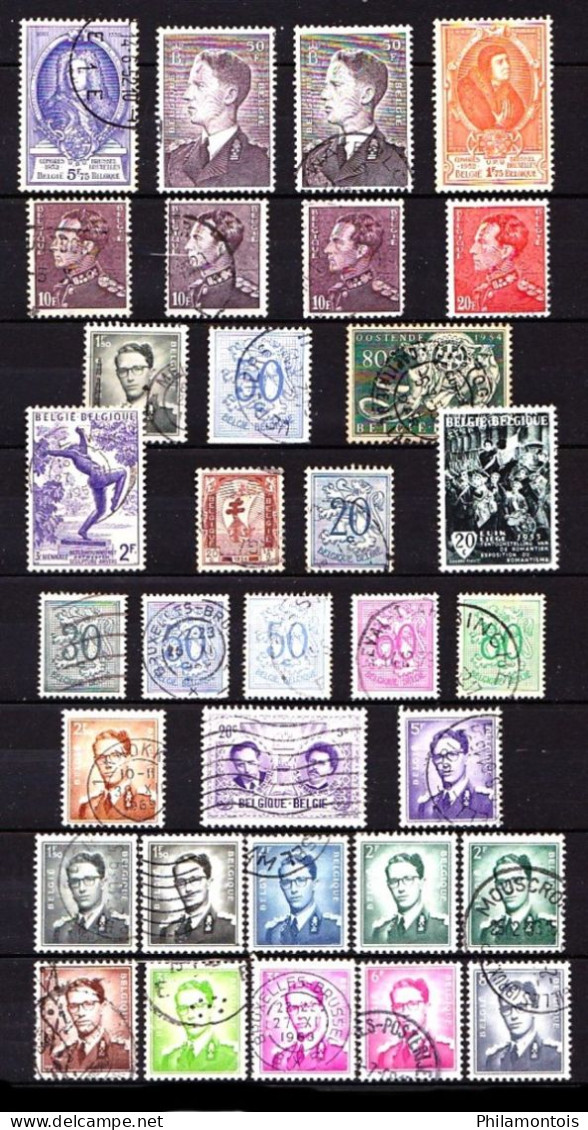 BELGIQUE -  Lot De Timbres Oblitérés Entre 1936 Et 1965 - Bon état. - Collezioni