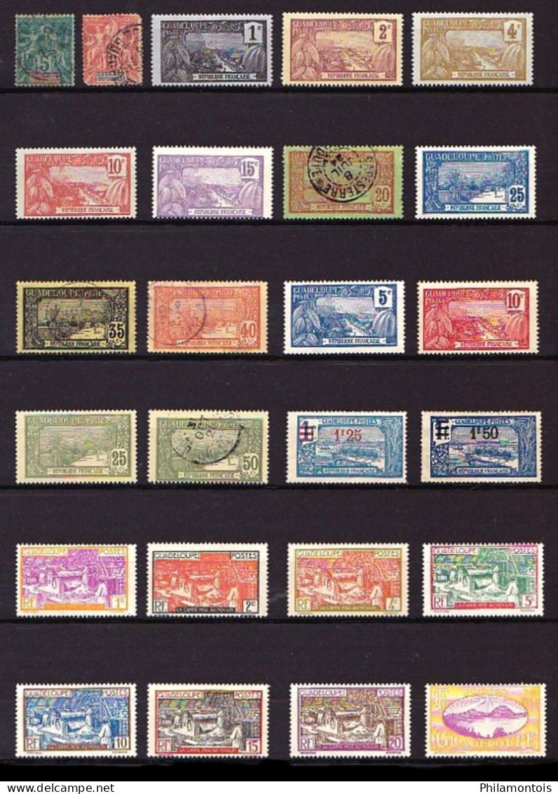 GUADELOUPE - Collection 1892 / 1947 Env. - Neufs Et Oblitérés - Tous états. - Sonstige & Ohne Zuordnung