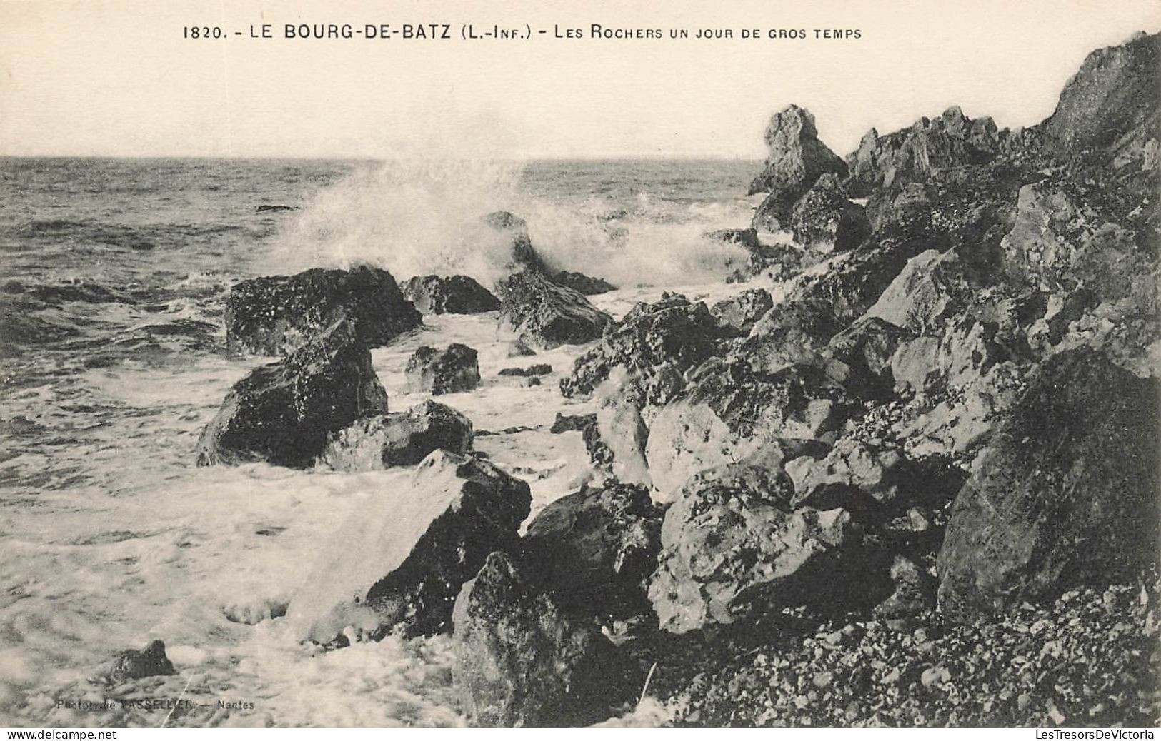 FRANCE - Le Bourg De Batz - Les Rochers Un Jour De Gros Temps - Carte Postale Ancienne - Batz-sur-Mer (Bourg De B.)