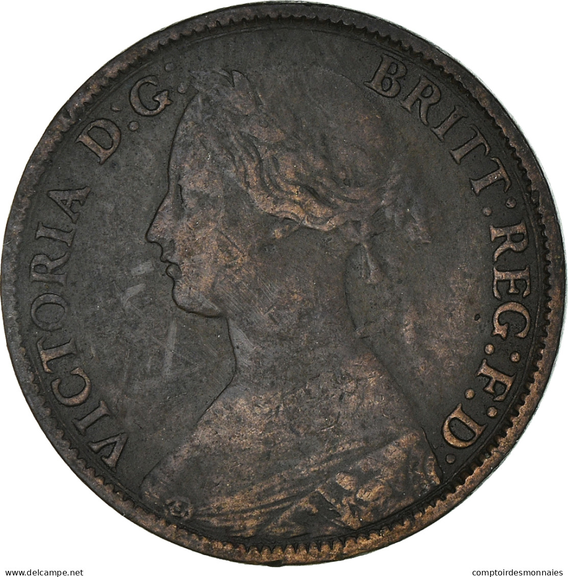 Monnaie, Grande-Bretagne, Victoria, Farthing, 1861, TB+, Bronze, KM:747.2 - B. 1 Farthing