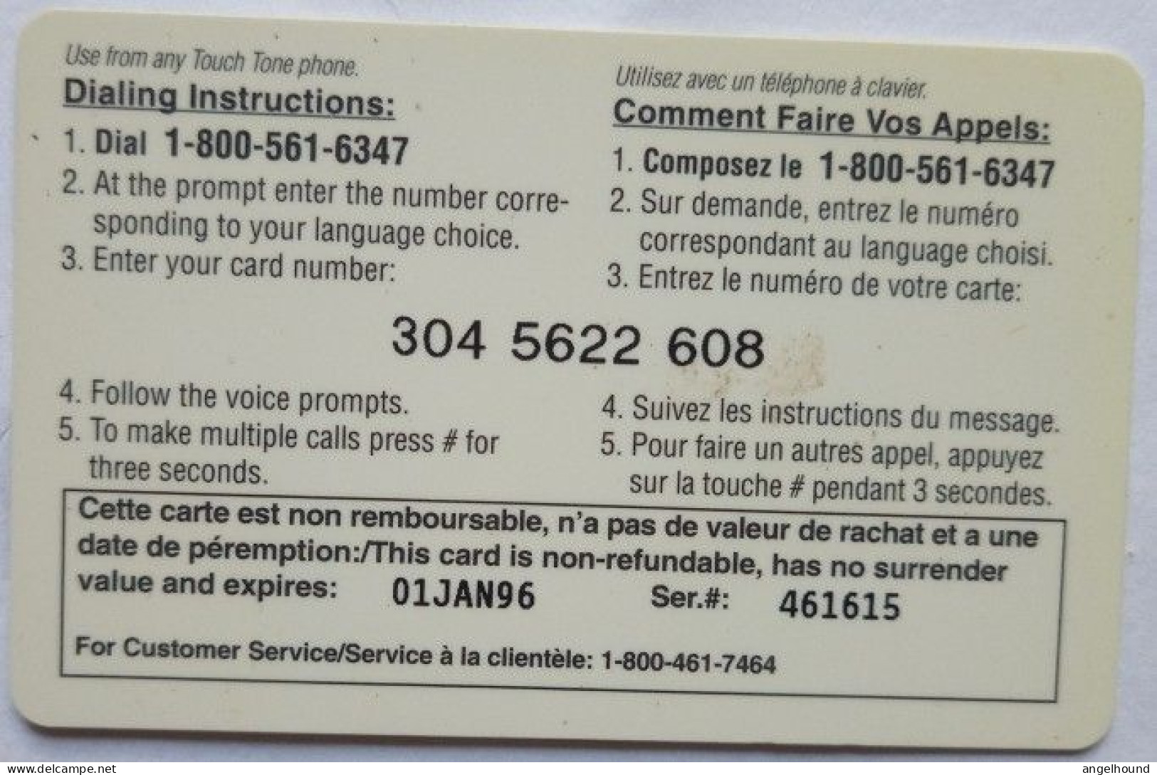 Canada Cardcaller $10 Prepaid - Molson Indy Pennzoil - Canada