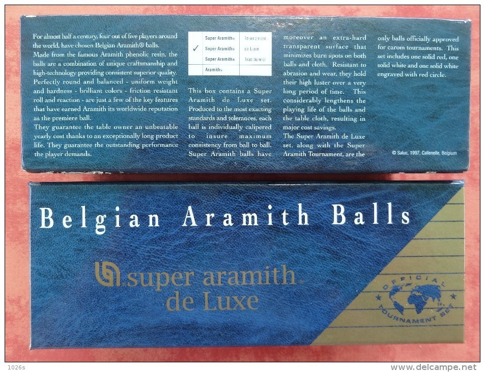 3 BOULES DE BILLARD FRANCAIS "SUPER ARAMITH DE LUXE" - Billiards