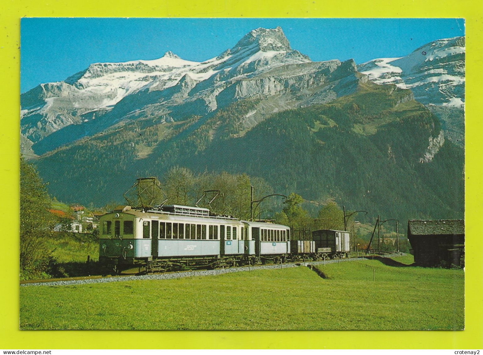 Canton De Vaud Aigle Sépey Diablerêts Train Mixte Vers Les Diablerêts Avec Divers Wagons Plat Couvert Tombereau - Aigle