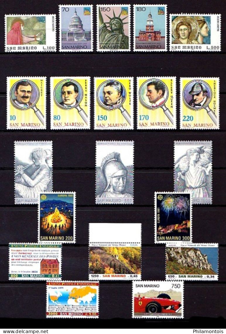 SAINT MARIN - Lot De Timbres 1965 / 1999 - Neufs N** - Très Beaux - Collections, Lots & Séries