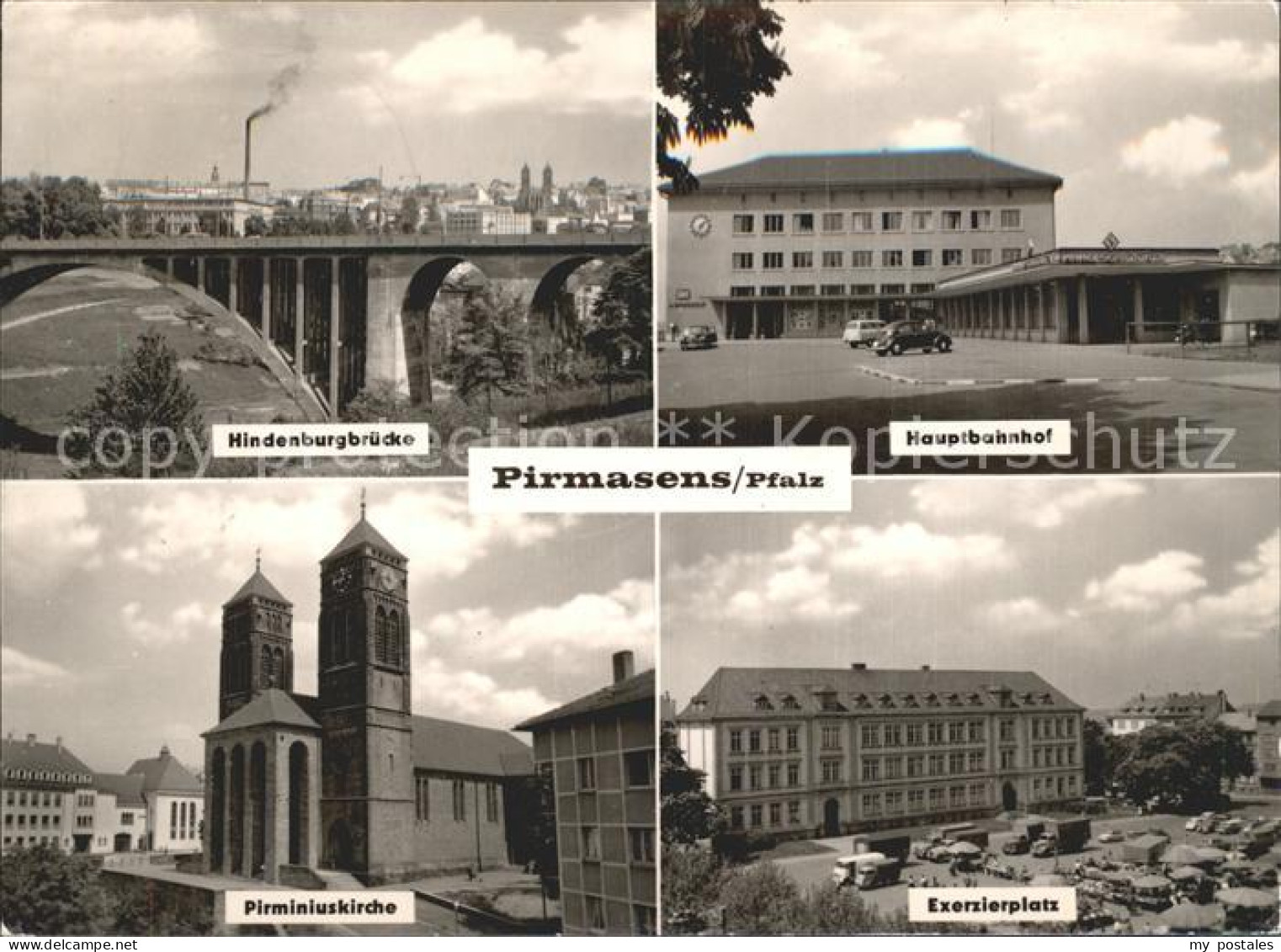 41970093 Pirmasens Hindenburgbruecke Hauptbahnhof Exerzierplatz Pirminiuskirche  - Pirmasens
