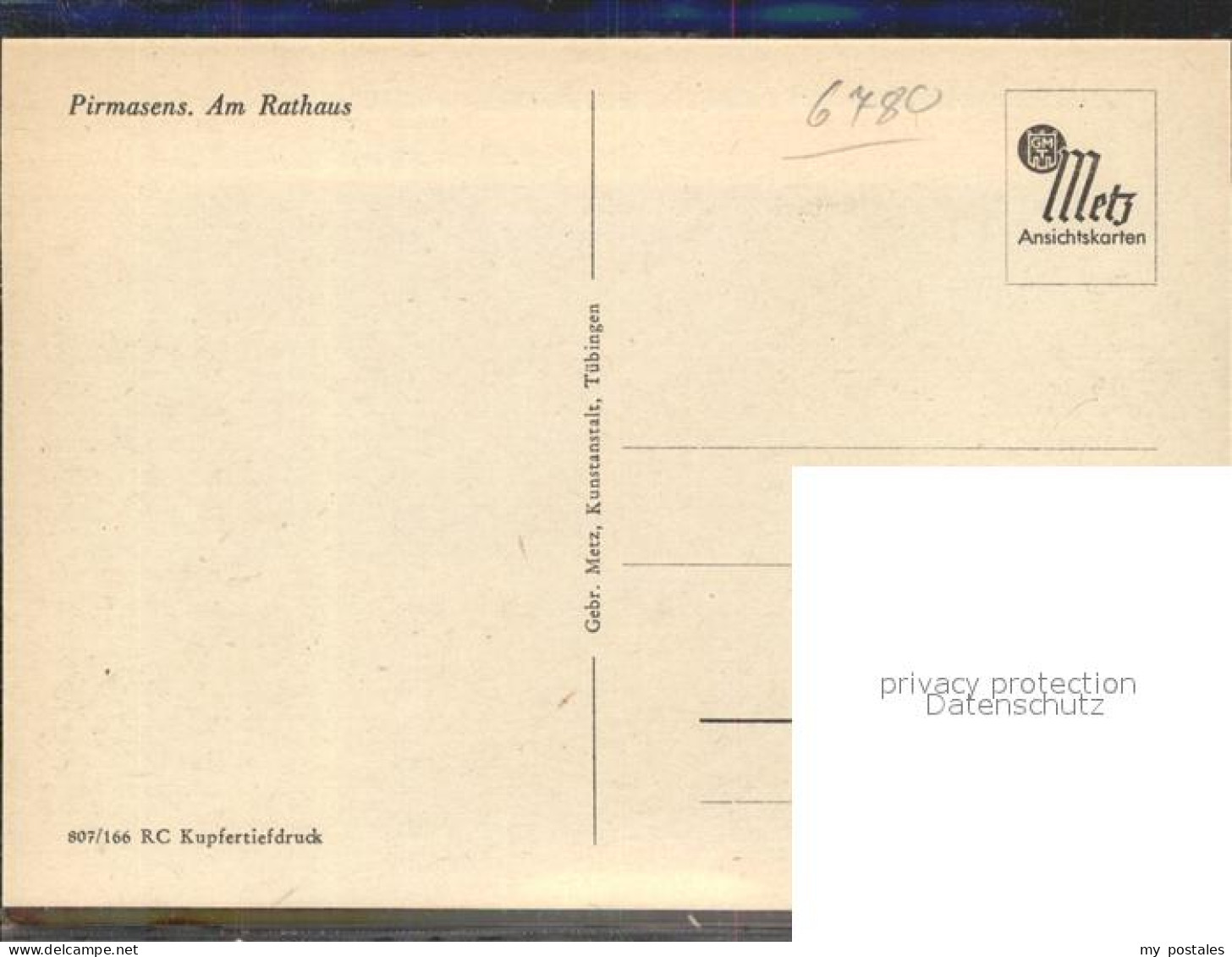 41970056 Pirmasens Partie Am Rathaus Kupfertiefdruck Pirmasens - Pirmasens