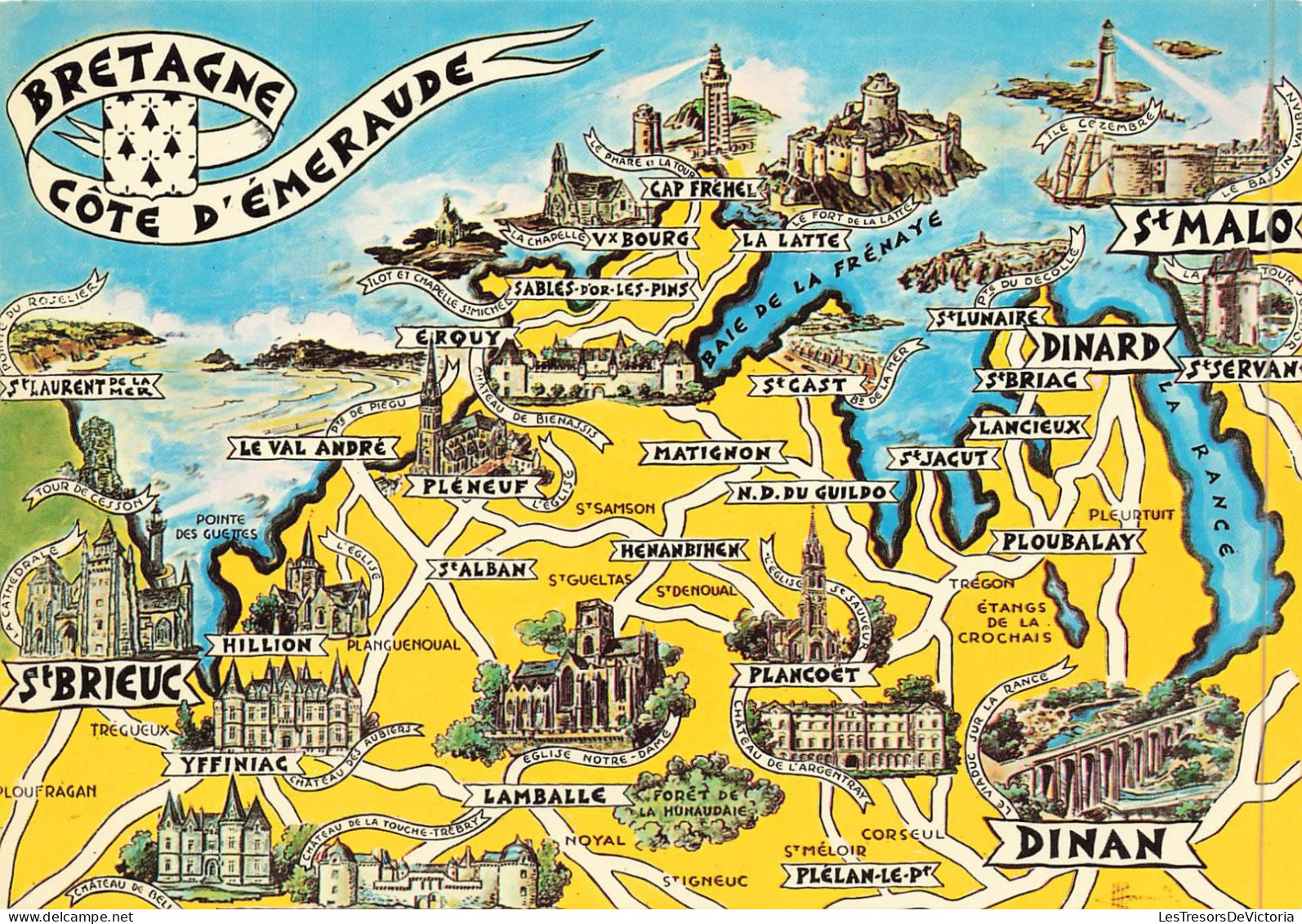 CARTES GEOGRAPHIQUES - Bretagne - Côte D'emeraude - Dinan - Carte Postale - Mapas