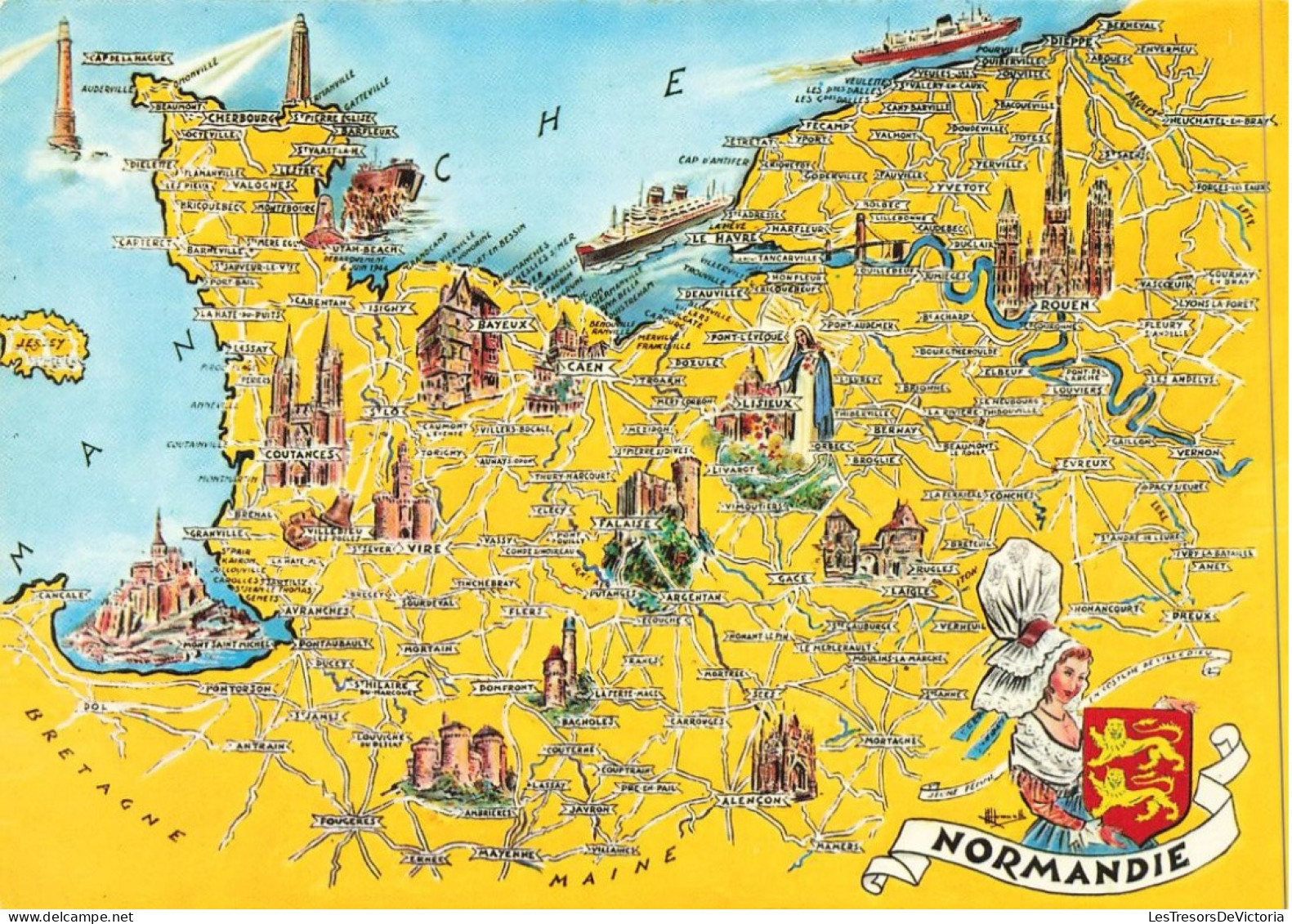 CARTES GEOGRAPHIQUES - Normandie - La Normandie - Carte Postale - Maps