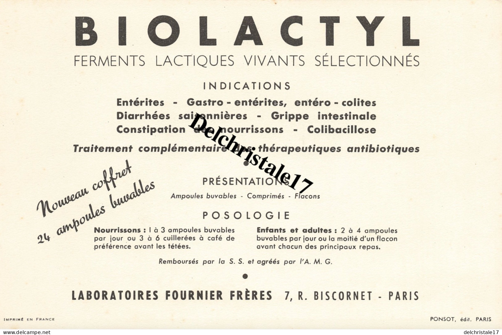 BUVARD 0003 PUBLICITÉ BIOLACTYL - LABORATOIRES FOURNIER FRÈRES À PARIS - ILLUSTRATION HORBER - THÈME CHIEN - BEAGLES - Produits Pharmaceutiques