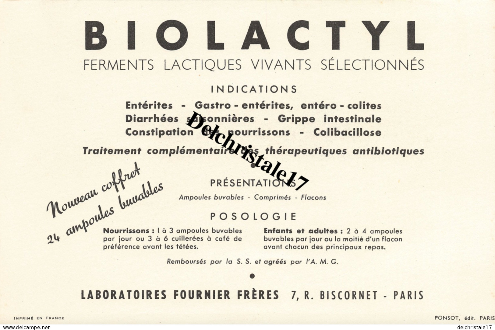 BUVARD 0006 PUBLICITÉ BIOLACTYL - LABORATOIRES FOURNIER FRÈRES PARIS - ILLUSTRATION HORBER - THÈME CHIEN - TECKEL - Produits Pharmaceutiques