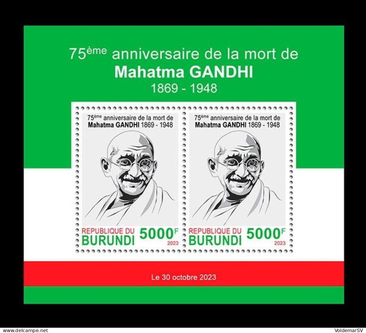 Burundi 2023 Mih. 4047 (Bl.759) Mahatma Gandhi MNH ** - Ongebruikt