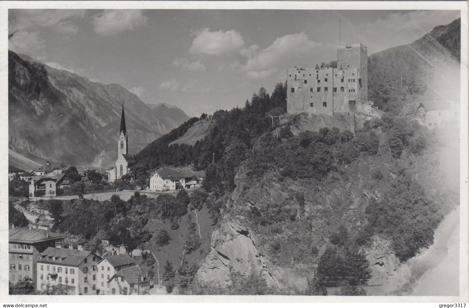 E3846) LANDECK - Tirol  - Super FOTO AK - Häuser Ruine U. Kirche ALT! - Landeck