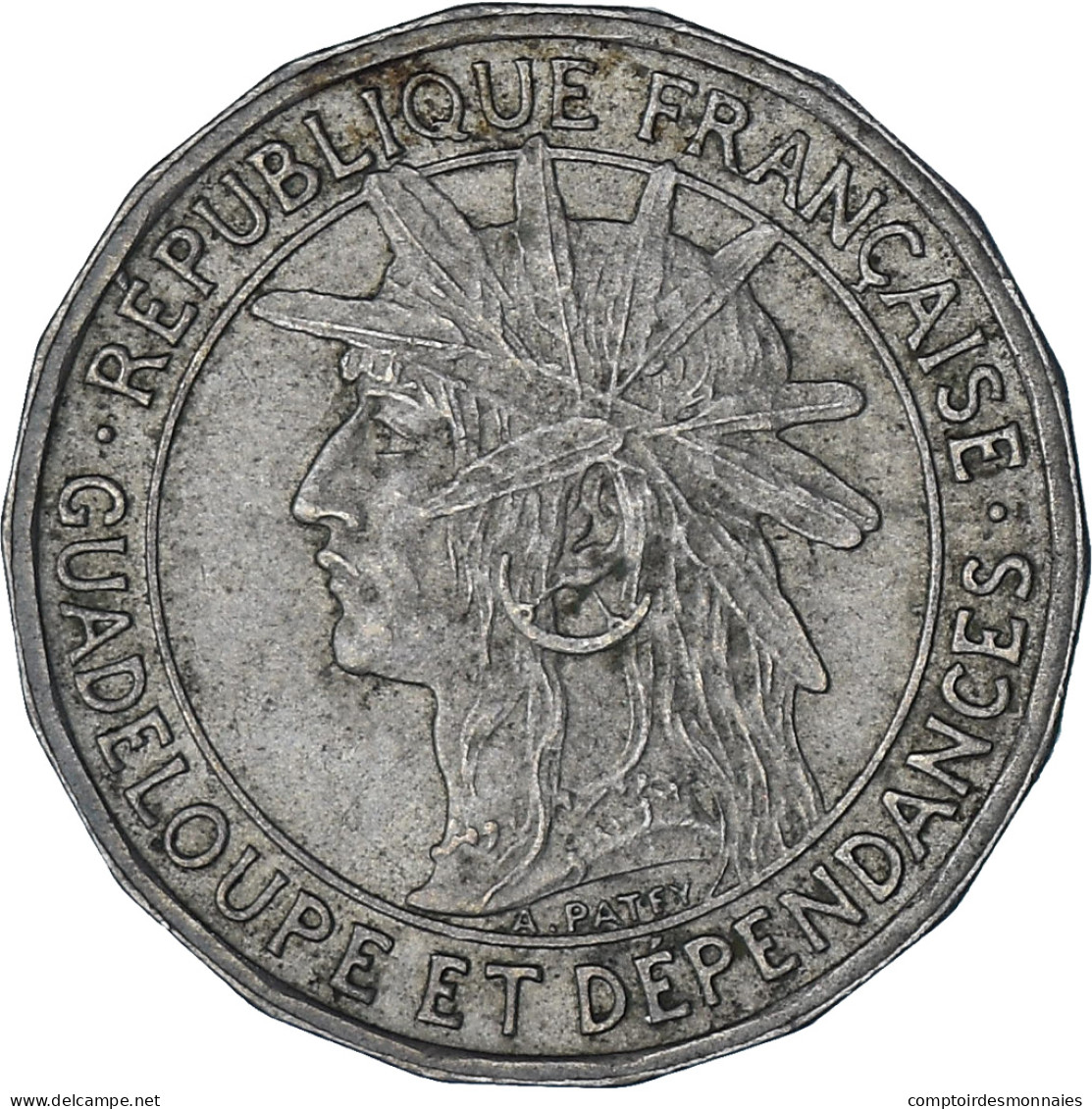 Monnaie, Guadeloupe, 50 Centimes, 1921, TTB+, Cupro-nickel, KM:45 - Andere & Zonder Classificatie