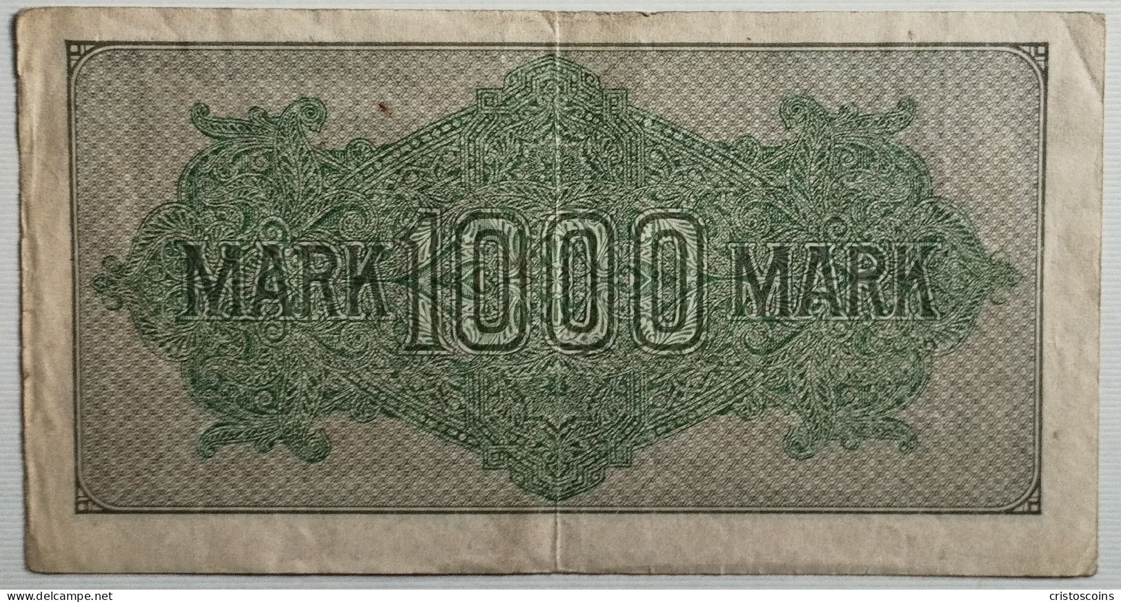 GERMANY 1000 Mark Reichsbanknote P-76d.2.DV Circolata.(B1/28EB - 1000 Rentenmark