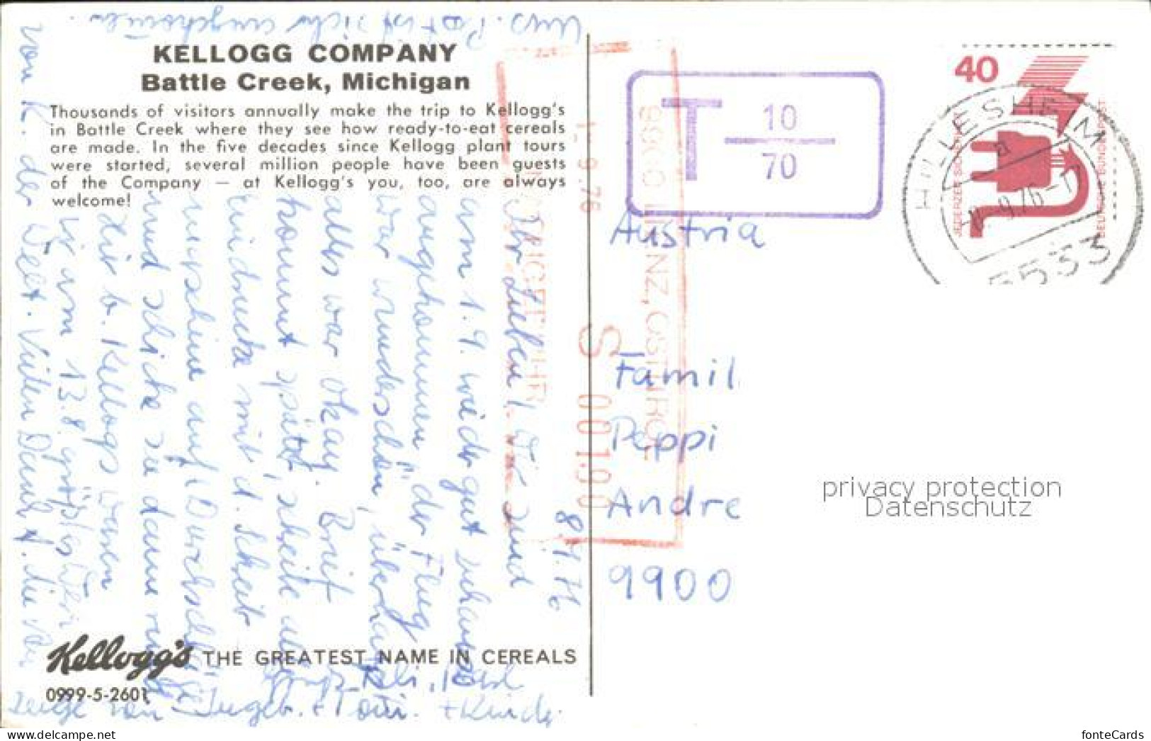 72019424 Michigan Kellogg Company - Sonstige & Ohne Zuordnung