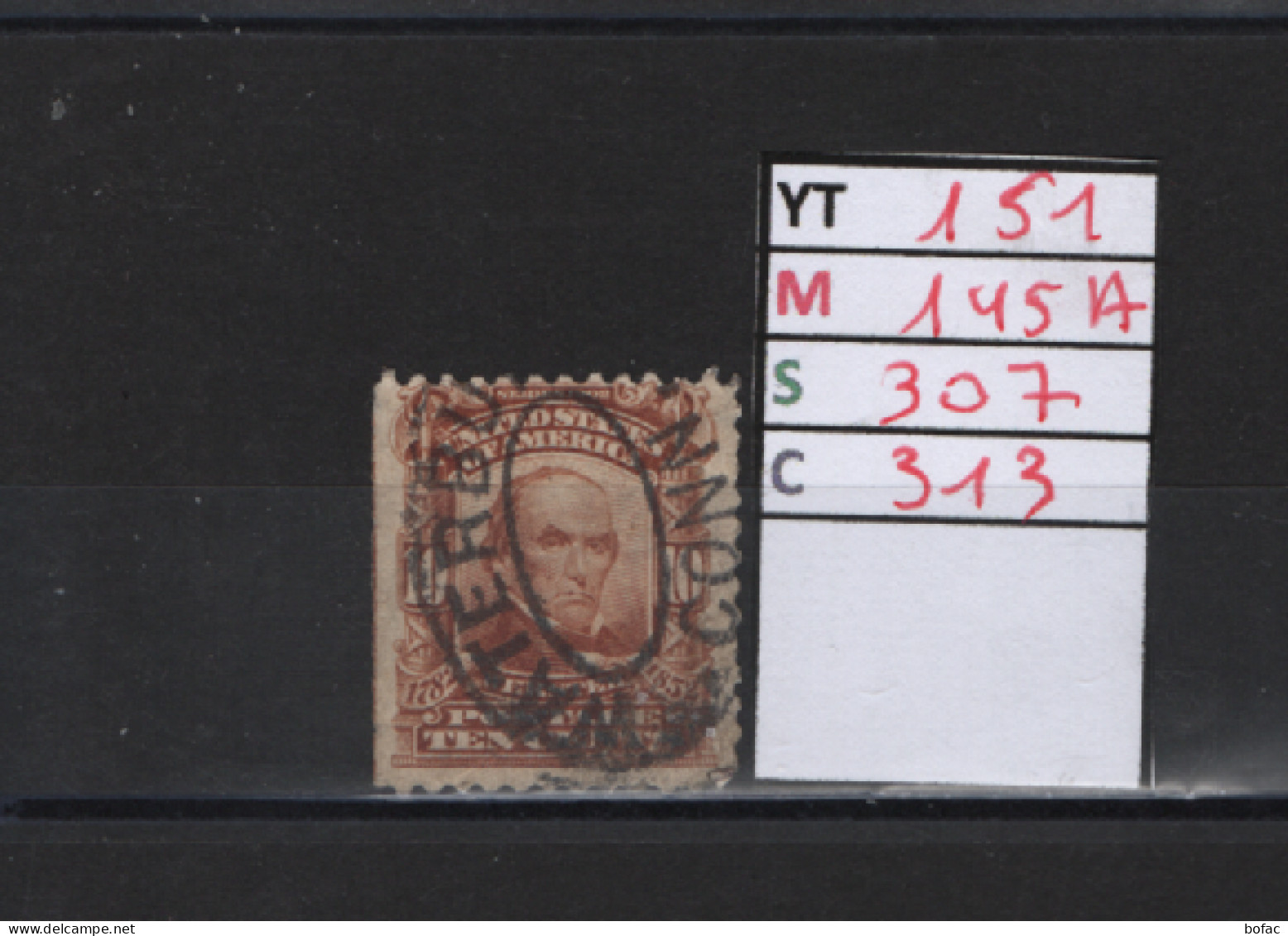 PRIX FIXE Obl  151 YT 145A  MIC 307 SCOT 313 GIB D. Webster 1902 1903 Etats Unis 58/04 Dentelée 3 Cotés - Used Stamps