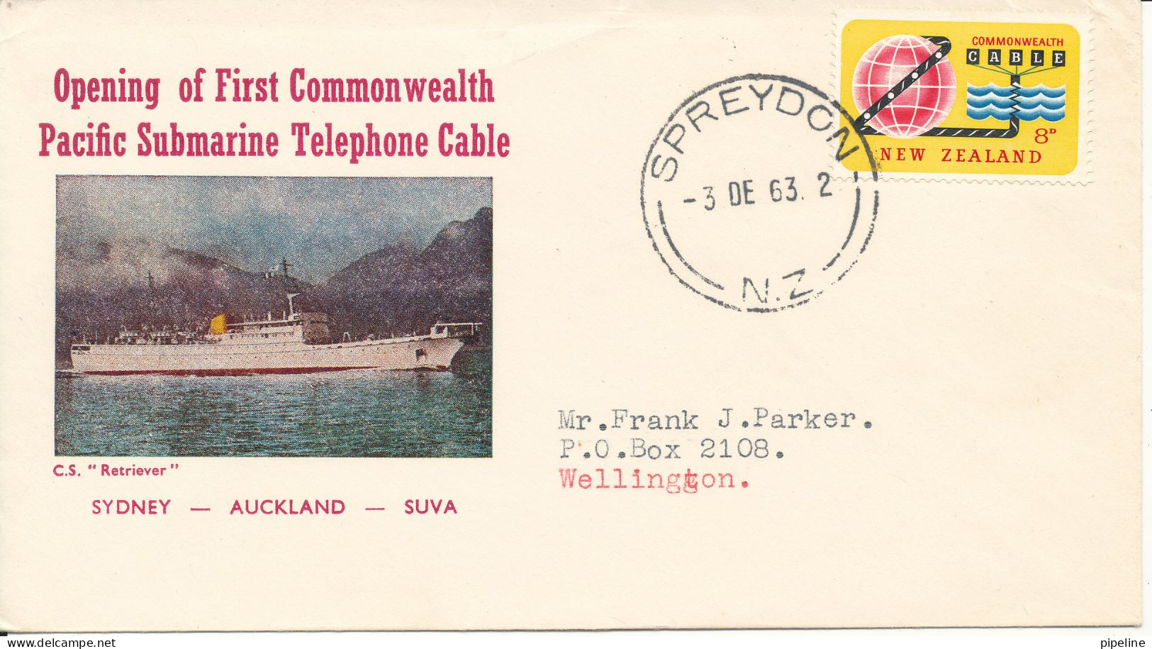 New Zealand FDC 3-12-1963 Opening Of First Commonwealth Pacific Submarine Telephone Cabel Sydney - Auckland - Suva - FDC