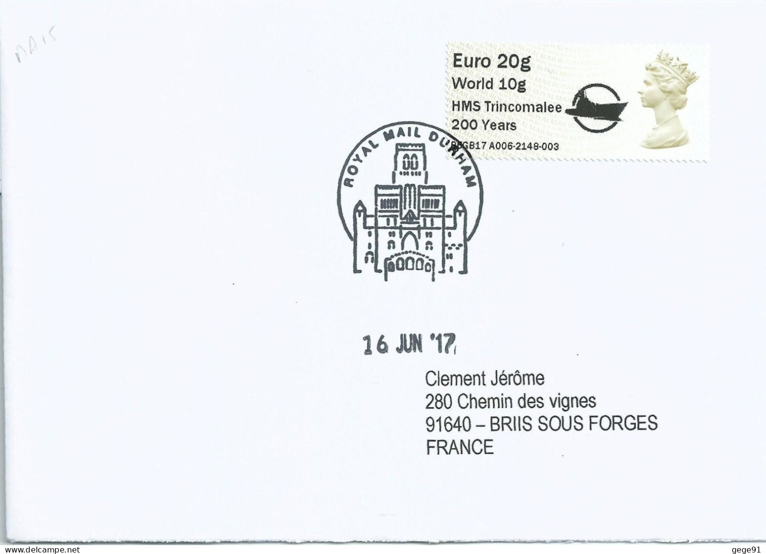 Vignette De Distributeur - ATM - IAR - Machin - QEII - 200 Ans Du HMS Trincomalee - Post & Go Stamps