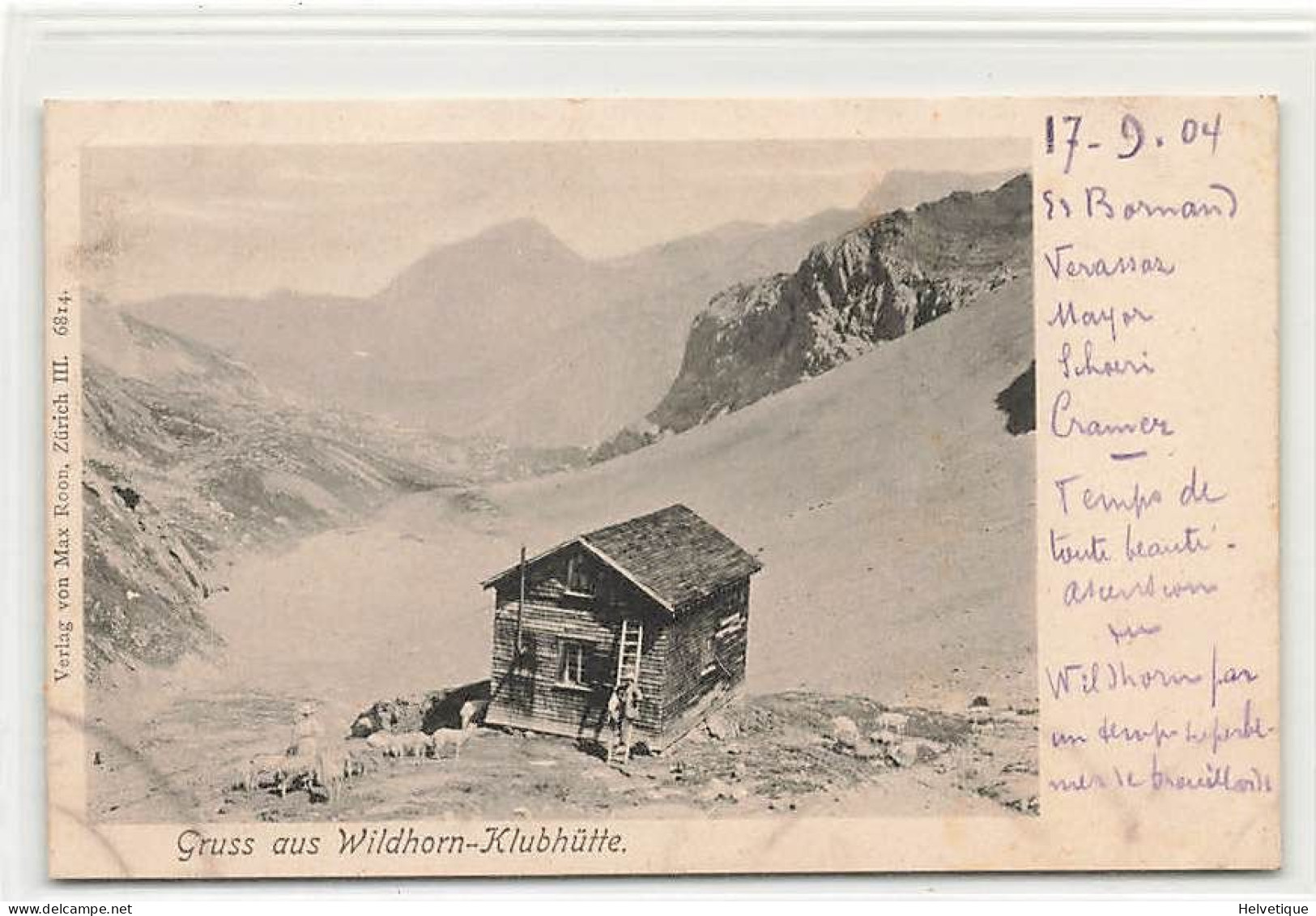 Gruss Aus Wildhorn-Klubhütte Cabane Du Wildhorn Wildhornhütte SAC La Lenk 1904 - Lenk Im Simmental