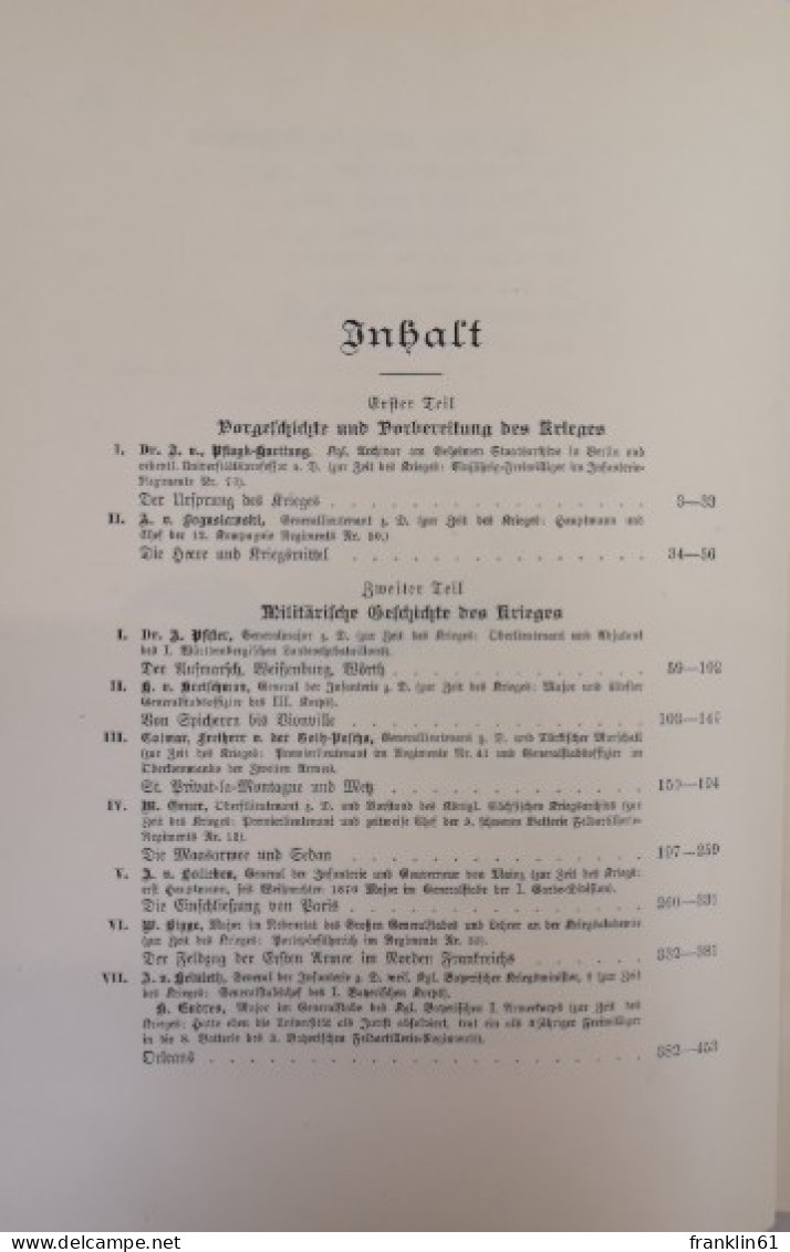 Krieg Und Sieg 1870 - 1871 - Ein Gedenkbuch - Militär & Polizei