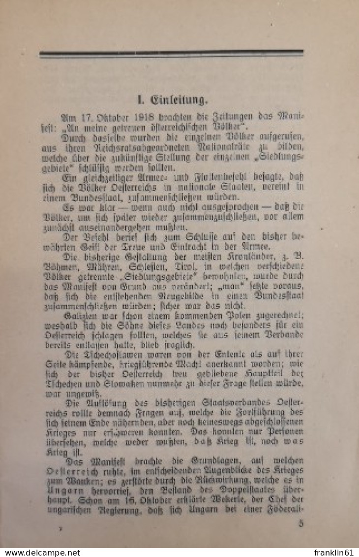 Die Vier Letzten Kriegswochen (24. Oktober Bis 21. November 1918). Ein Beitrag Zur Geschichte Der Auflösung D - Police & Military