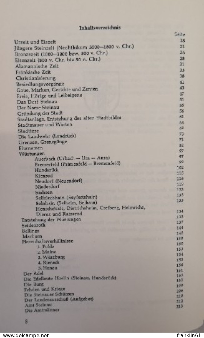 Geschichte Der Stadt Und Des Amtes Steinau A. D. Straße. Band I. : Frühzeit Und Mittelalter. - 4. 1789-1914