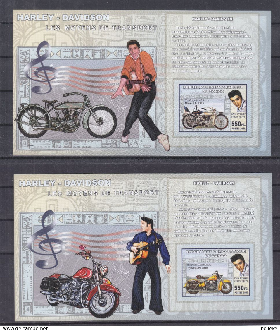 Motos - Elvis Presley - Rép Du Congo - 4 BF De 2006 ** - NON Dentelés - Valeur 140 Euros - - Motos