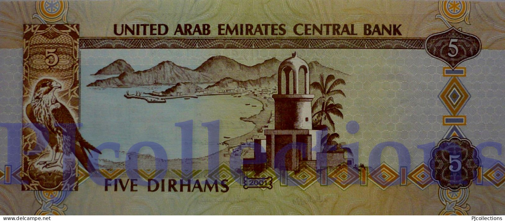 UNITED ARAB EMIRATES 5 DIRHAMS 2001 PICK 19b UNC - Ver. Arab. Emirate