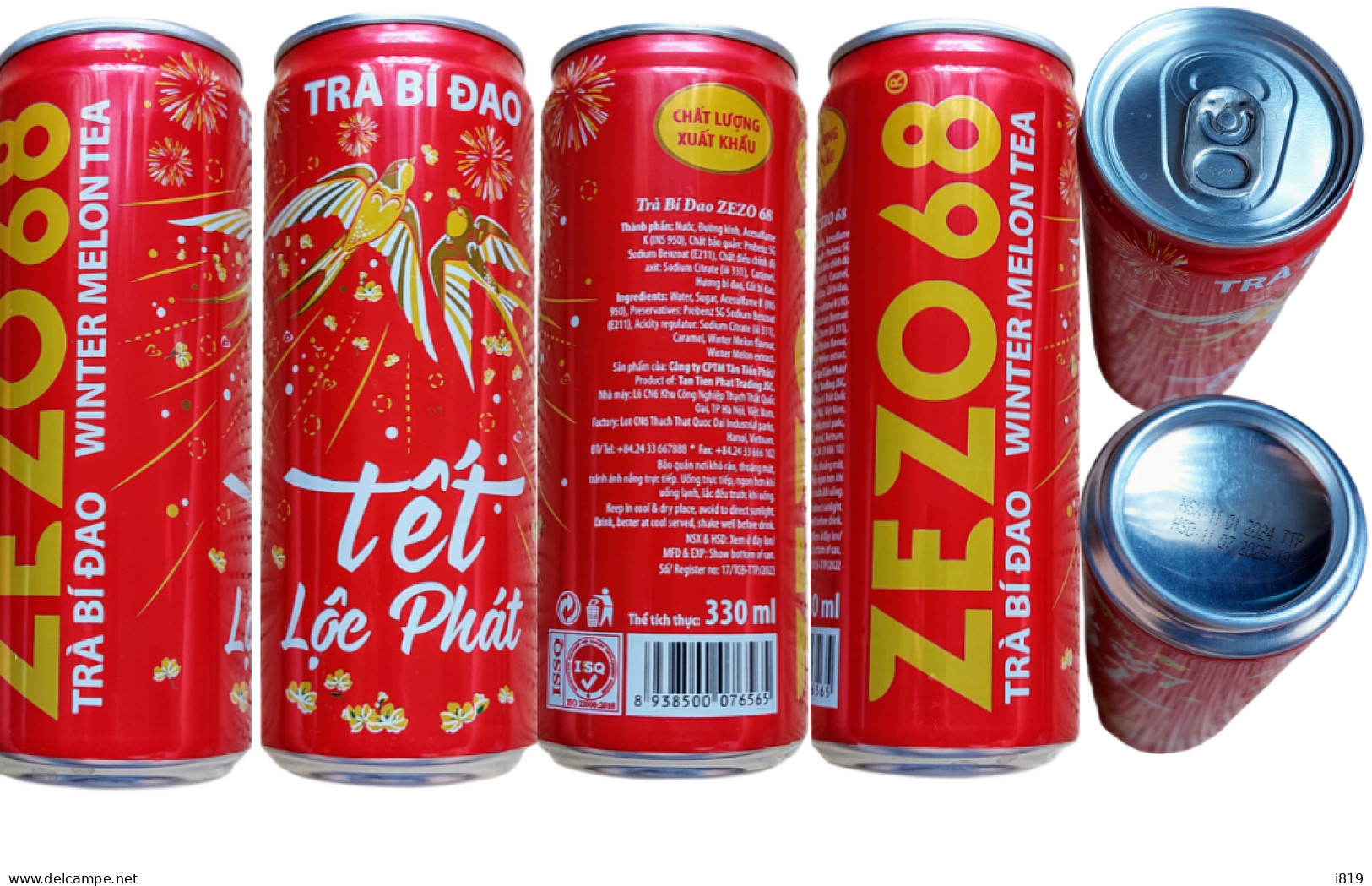 1 Can 2024 Zezo 68 Winter Melon Tea 330ml EMPTY Open Small Holes Bottom - Cans