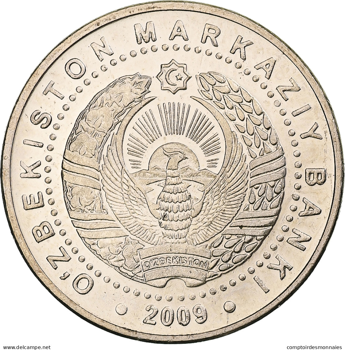 Ouzbékistan, 100 Som, 2009, Nickel Plaqué Acier, SPL, KM:31 - Uzbekistan