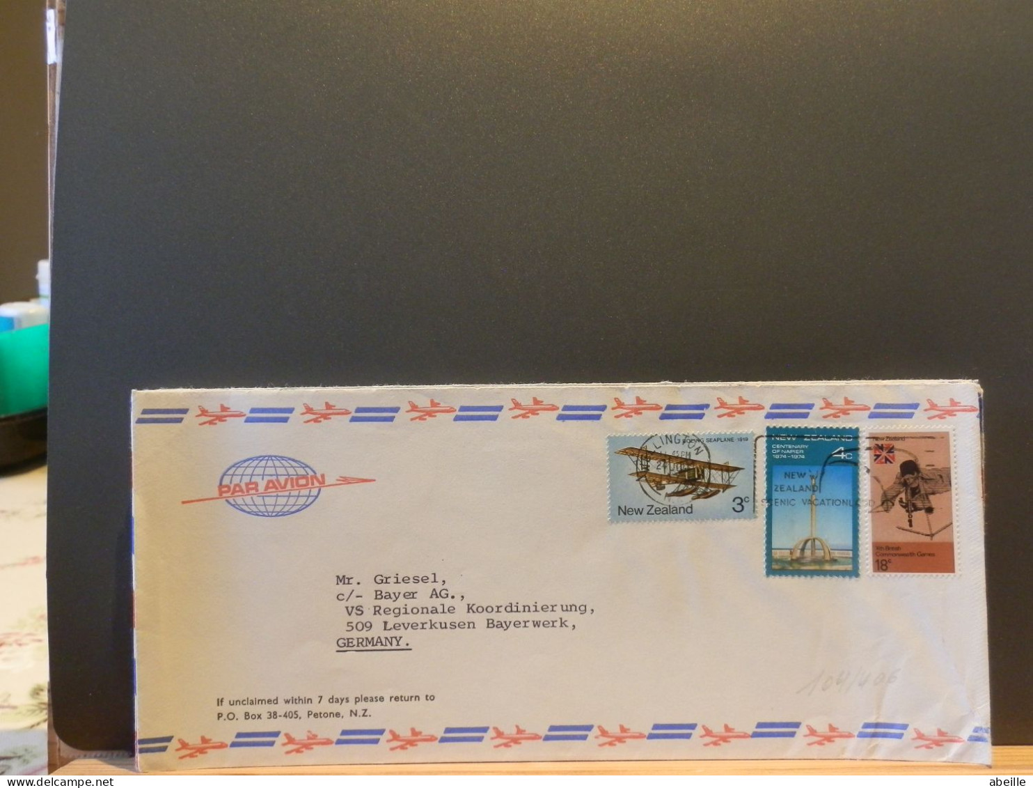 104/306   LETTER NEW ZEALAND TO GERMANY - Briefe U. Dokumente