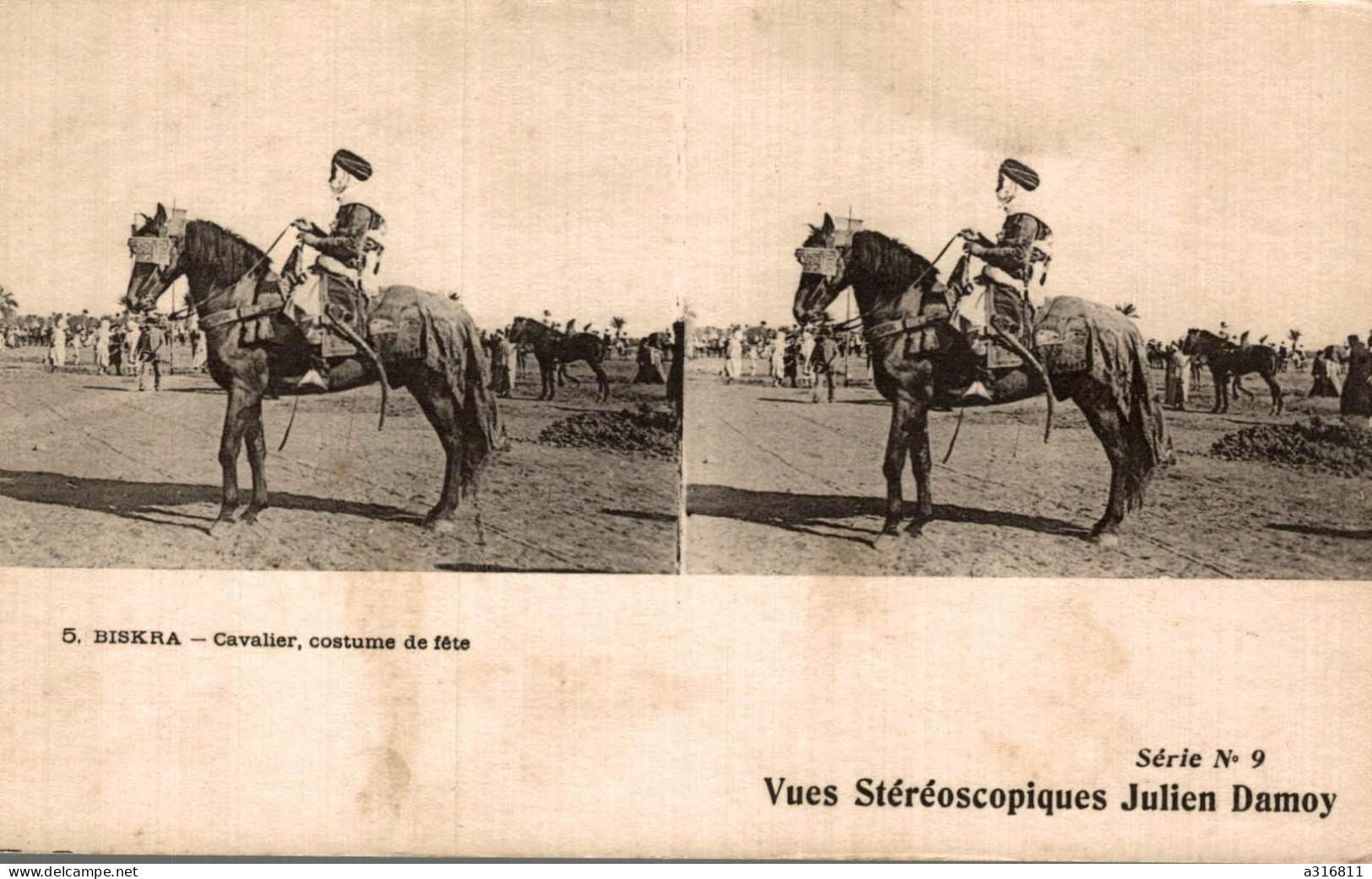 Vues Stéréoscopiques Julien Damoy  Biskra Costume De Fete - Stereoskopie