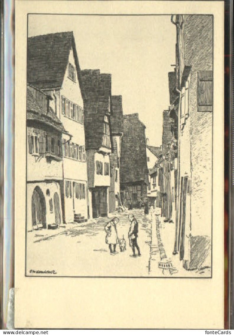 40487294 Ubbelohde Otto Ubbelohde Tuebingen Bachgasse   Kuenstlerkarte - Ubbelohde, Otto