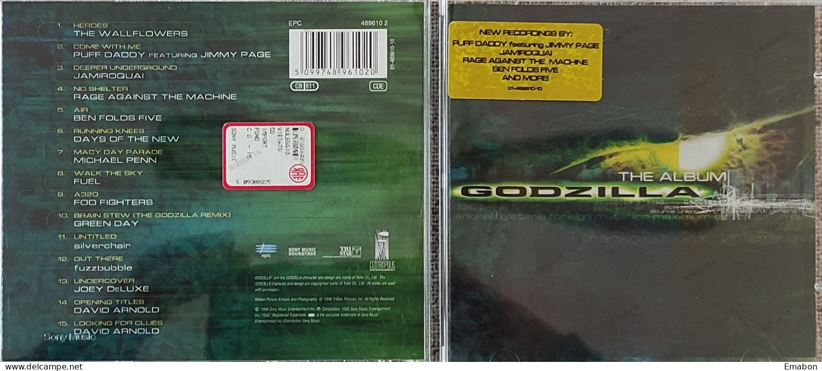 BORGATTA - FILM MUSIC  - Cd   THE ALBUM GODZILLA - EPIC/SONY 1998- USATO In Buono Stato - Musique De Films