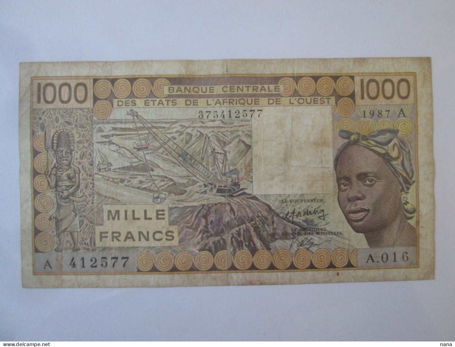 Ivory Coast/Cote D'Ivoire 1000 Francs 1987 Banknote,see Pictures - Elfenbeinküste (Côte D'Ivoire)