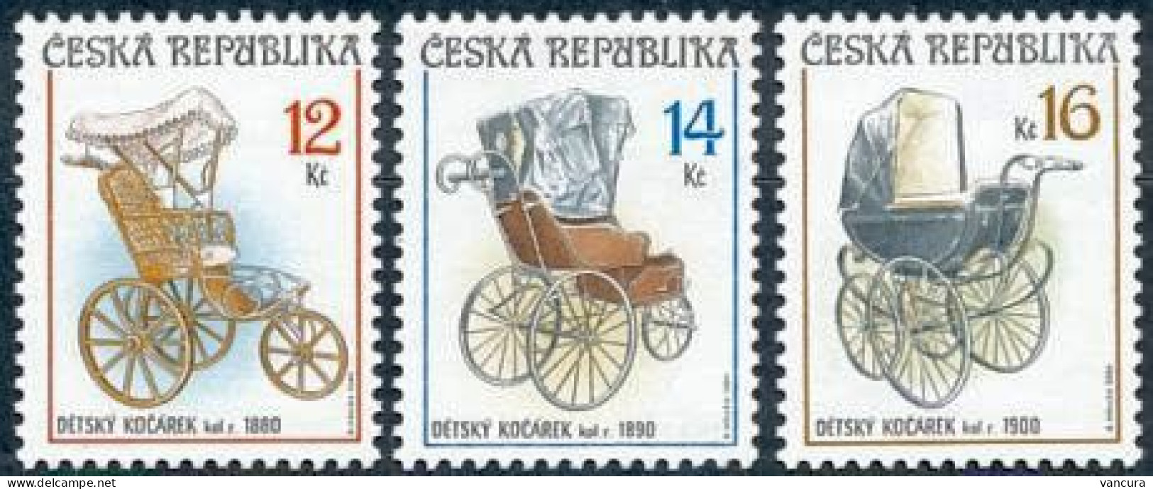 ** 414 - 6 Czech Republic Prams 2004 - Unused Stamps