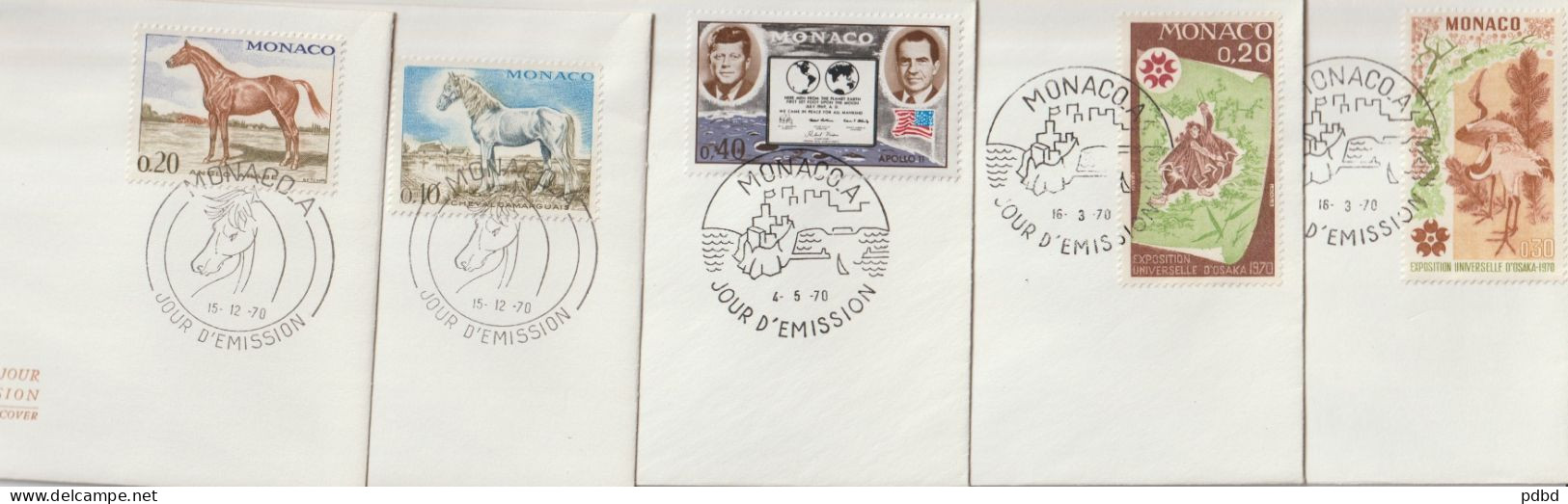 ENV 02 . 1970 . 38 Enveloppes 1er Jour . MONACO . - Storia Postale