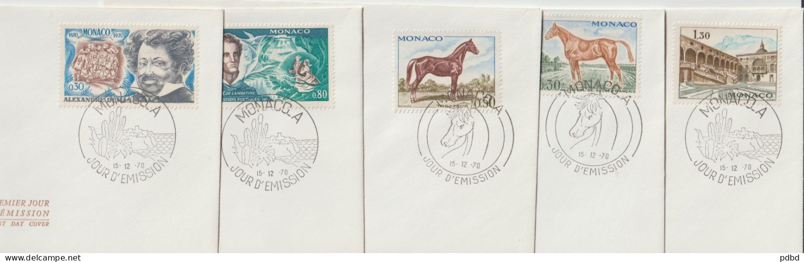 ENV 02 . 1970 . 38 Enveloppes 1er Jour . MONACO . - Lettres & Documents