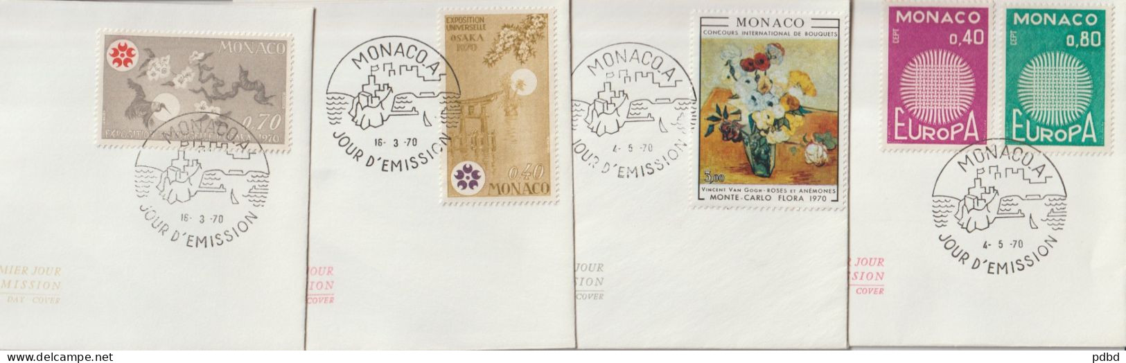 ENV 02 . 1970 . 38 Enveloppes 1er Jour . MONACO . - Brieven En Documenten