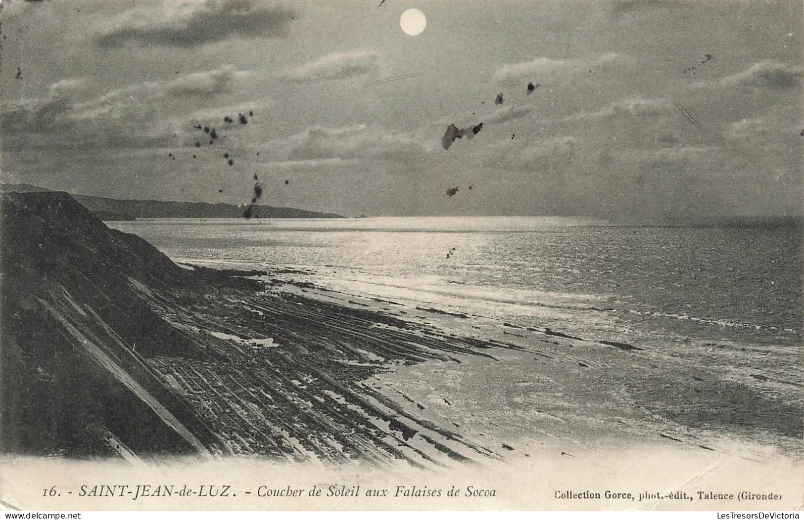 FRANCE - Saint Jean De Luz - Coucher De Soleil Aux Falaises De Socoa - Carte Postale Ancienne - Saint Jean De Luz