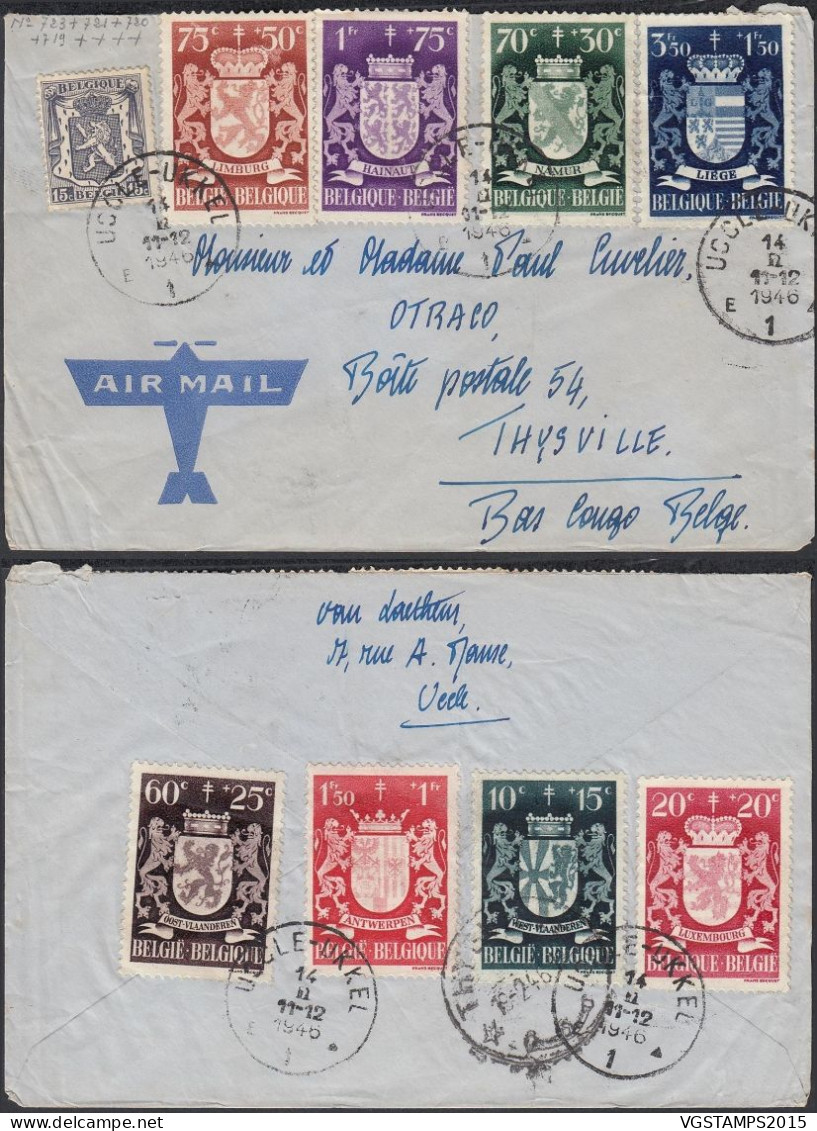 Congo Belge 1946 - Lettre Par Avion D'Uccle à Destination Thysville-Bas Congo Belge.RARE¡¡¡ ... (EB) DC-12424 - Used Stamps