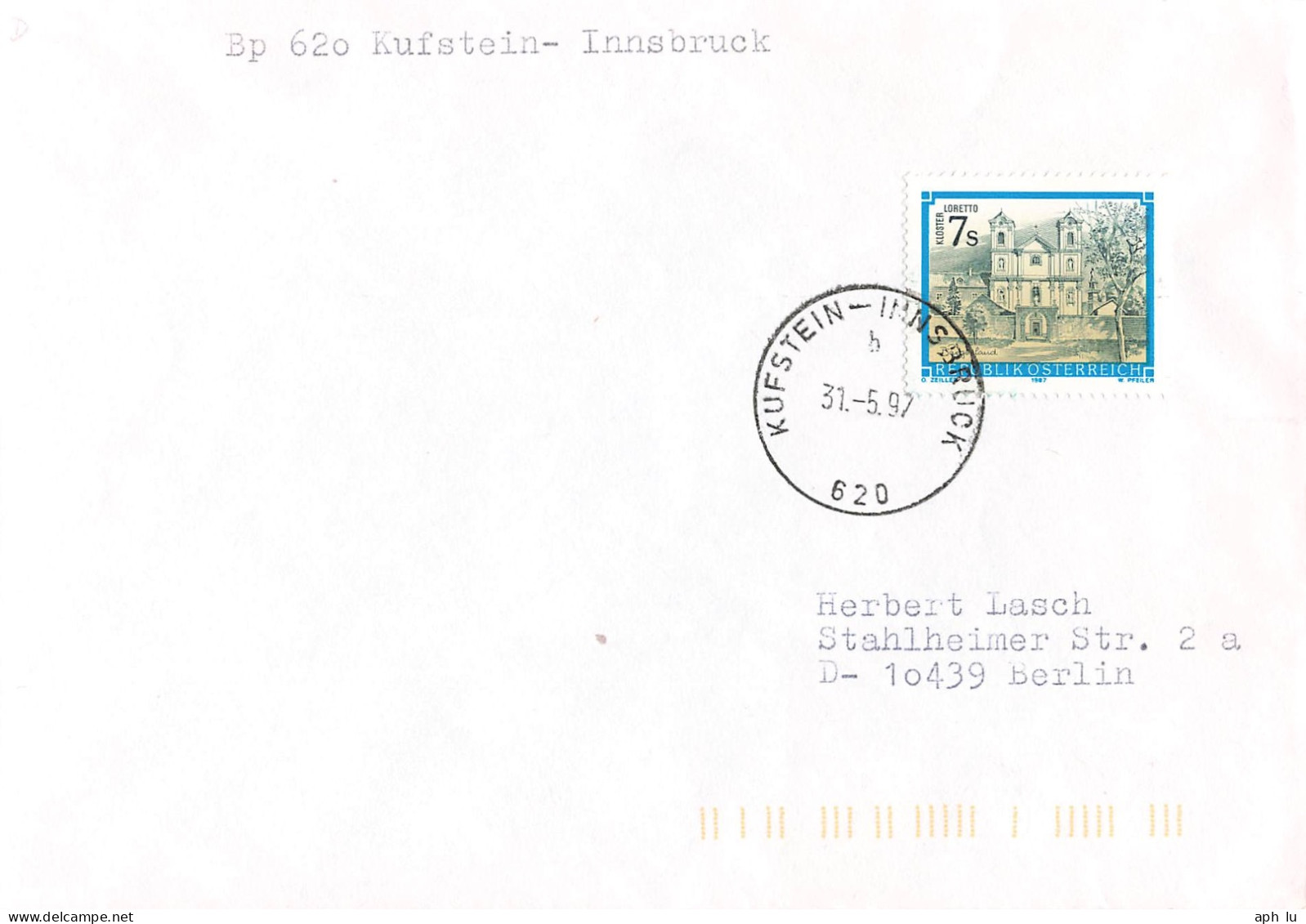 Bahnpost (R.P.O./T.P.O.) Kufstein-Innsbruck (ZA1836) - Lettres & Documents