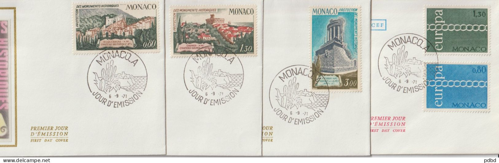 ENV 03 . 1971 . 17 Enveloppes 1er Jour . MONACO . - Cartas & Documentos