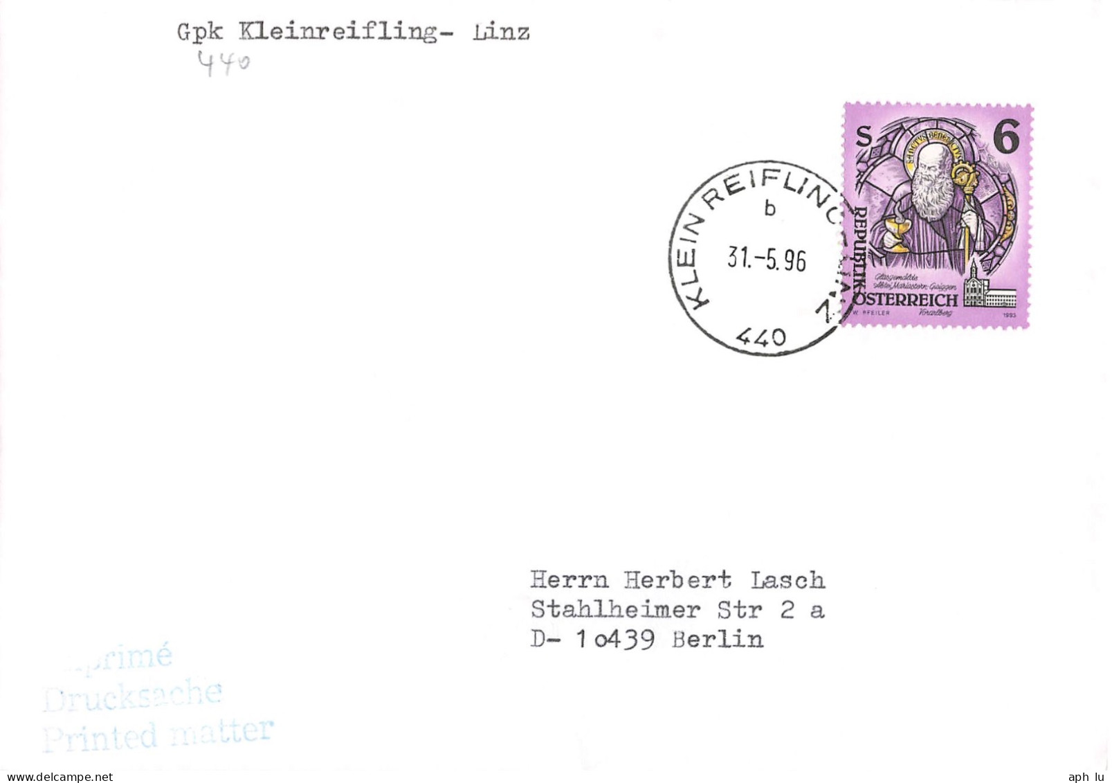 Bahnpost (R.P.O./T.P.O.) Klein Reifling-Linz (ZA1844) - Lettres & Documents