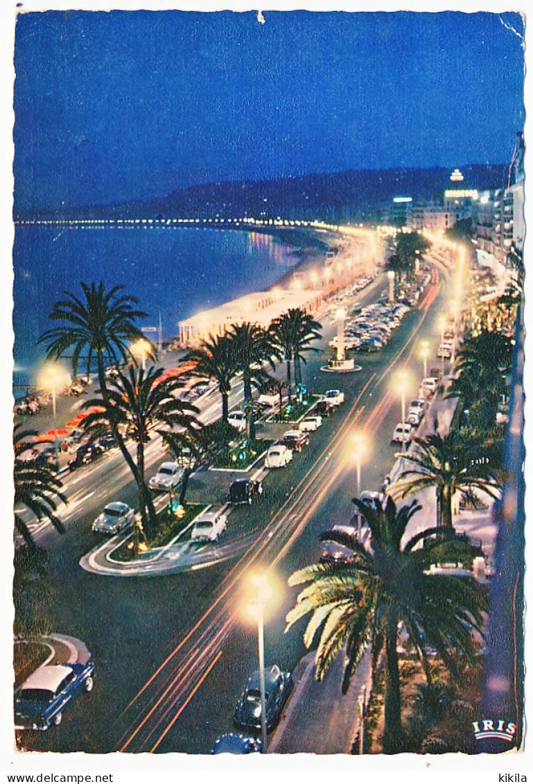 CPSM Dentelée 10.5 X 15 Alpes Maritimes NICE La Nuit La Promenade Des Anglais - Niza La Noche