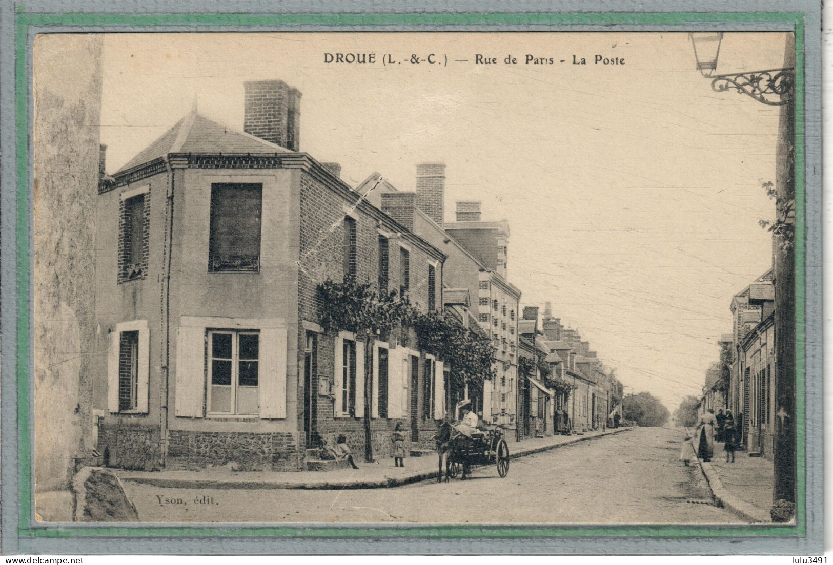 CPA - DROUé (41) - Aspect De La Rue De Paris Et De La Poste Au Début Du Siècle - Droue