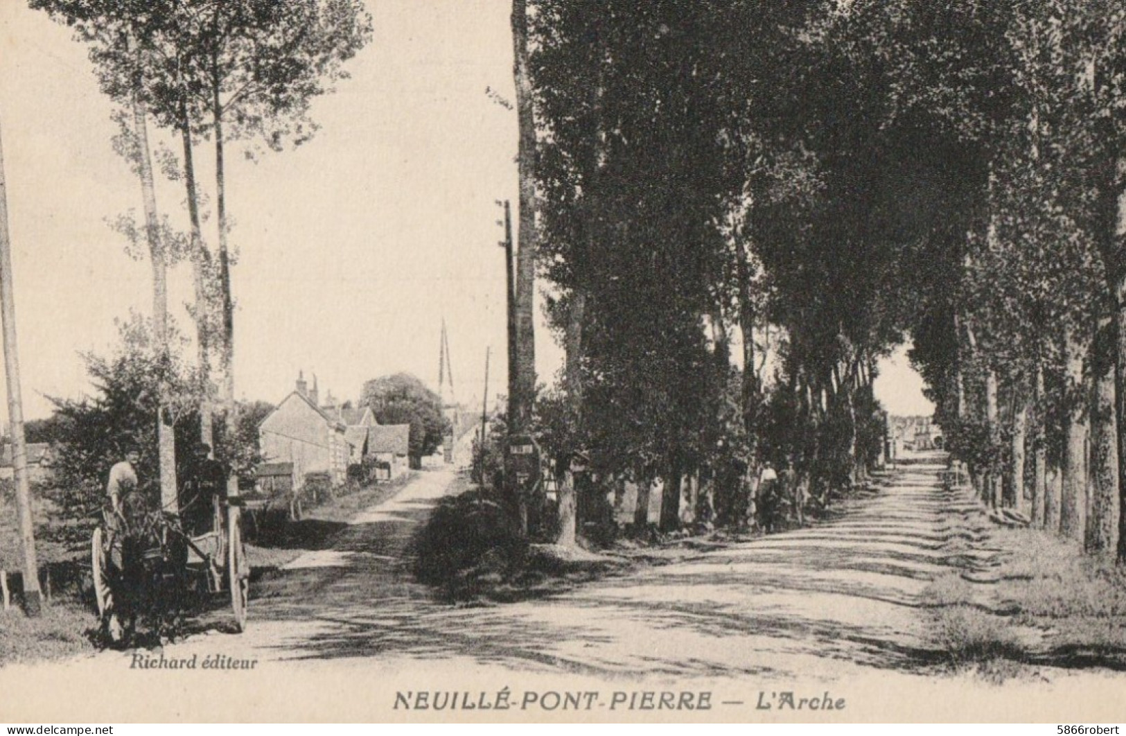 CARTE POSTALE ORIGINALE ANCIENNE : NEUILLE PONT PIERRE L'ARCHE ANIMEE INDRE ET LOIRE (37) - Neuillé-Pont-Pierre