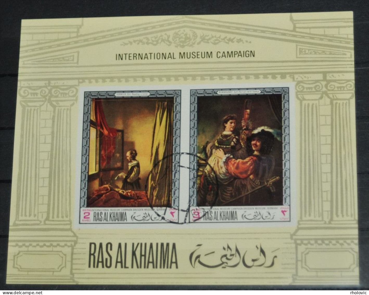 RAS AL KHAIMA 1968, Rembrandt, Museum Campaign, Paintings, Art, Imperf, Souvenir Sheet, Used - Rembrandt