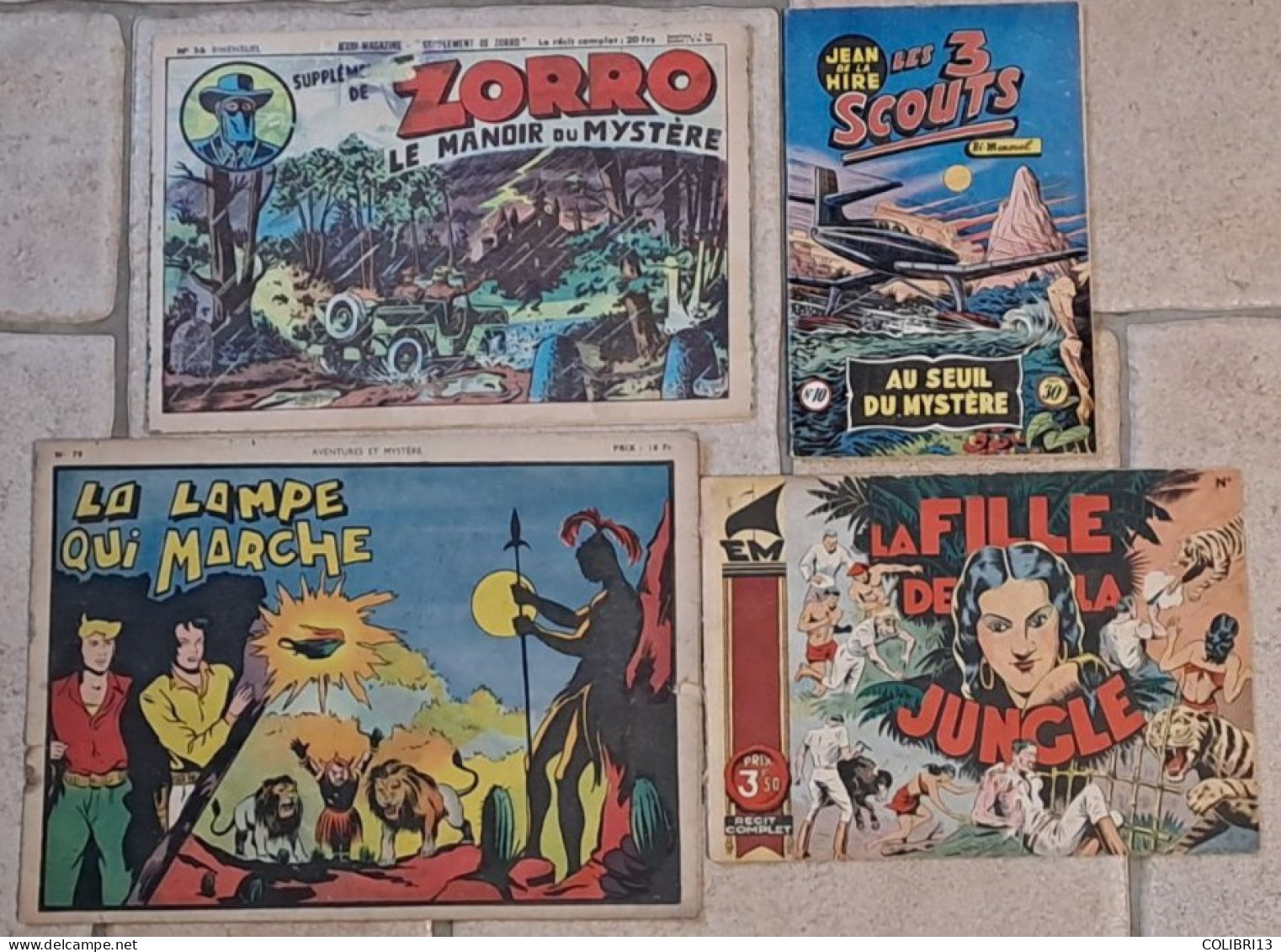 RECITS COMPLETS Lot De 4RC AVENTURES ET MYSTERE N°79  Supplément De ZORRO N°56 EM La FILLE DE LA JUNGLE Melliés Les 3 Sc - Paquete De Libros