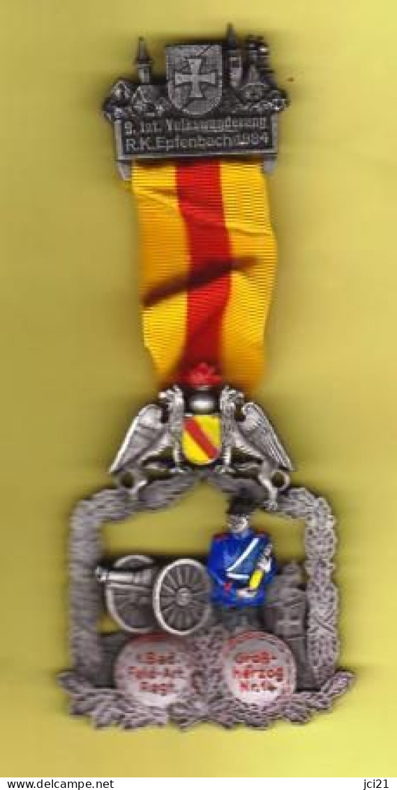 FFA Médaille Sport 1984 Volkswanderung EPFENBACH 1.Bad.Feld-Art Regt.(Artilleur,aigle,Bad Wurtemberg, Karlsrühe) _Di015 - Allemagne